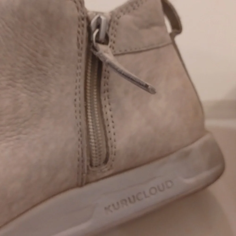 Kuru Cloud Tempo Ankle Boots Shoes Women Size 6M Gray Leather Plantar Fasciitis